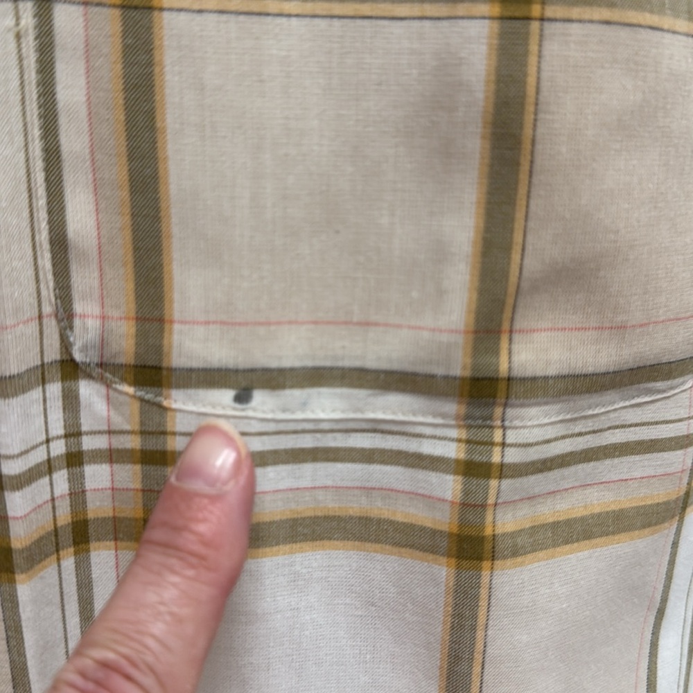 Turnbury Men’s XL‎ Short Sleeve Button Down Tan Plaid Dress Shirt 100% Cotton - Picture 8 of 14